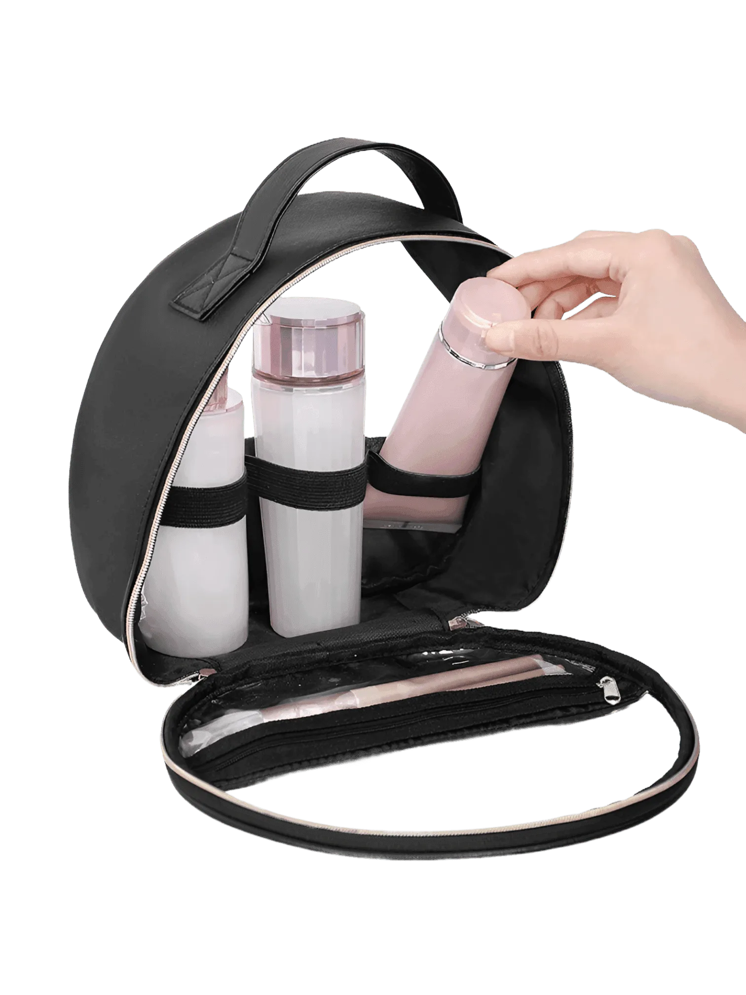 Schicke Make-up-Tasche Innenansicht