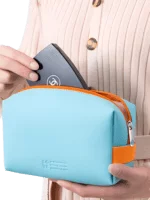 Colorful waterproof toiletry bag in sky blue presentation Colorful waterproof toiletry bag in sky blue presentation