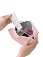 Colorful waterproof toiletry bag in pink, presentation picture Colorful waterproof toiletry bag in pink, presentation picture