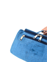 Saco de viagem azul para artigos de higiene pessoal com clipe para apresentação Saco de viagem azul para artigos de higiene pessoal com clipe para apresentação