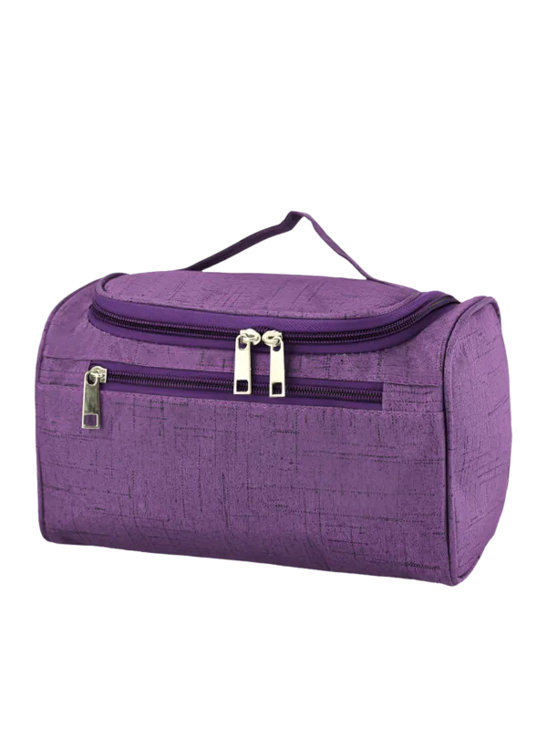 Neceser de viaje morado con clip