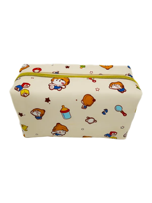 Borsa da toilette per bambini alfabeto figura piccola beige