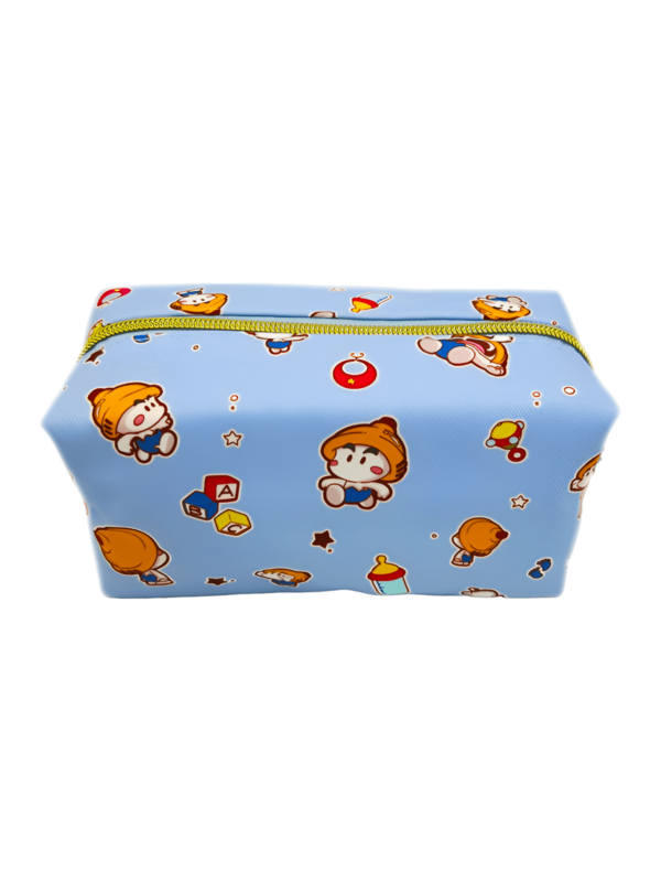 Trousse toilette enfant alphabet petit personnage bleue