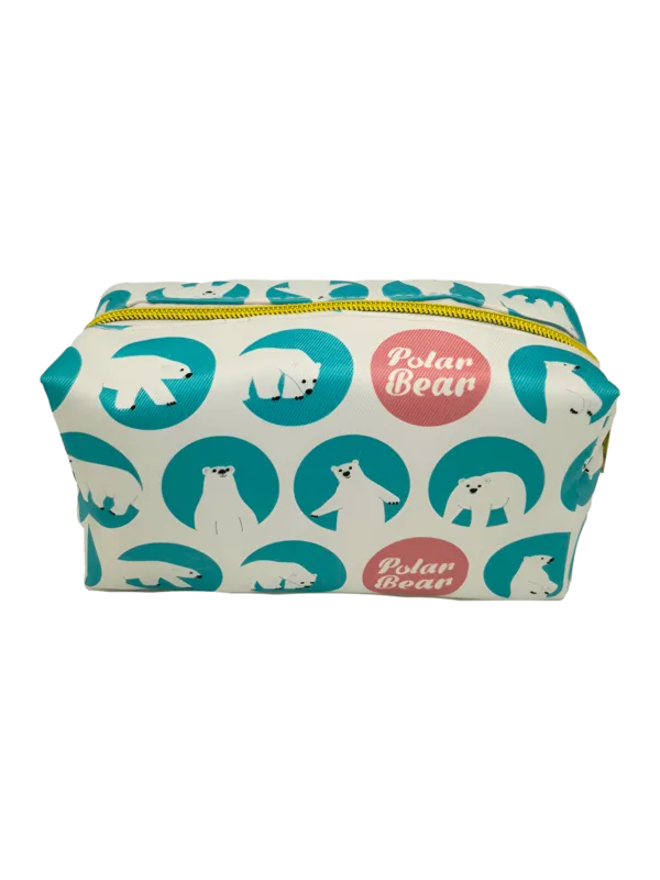 Semplice borsa da toilette con originale motivo a orsetto