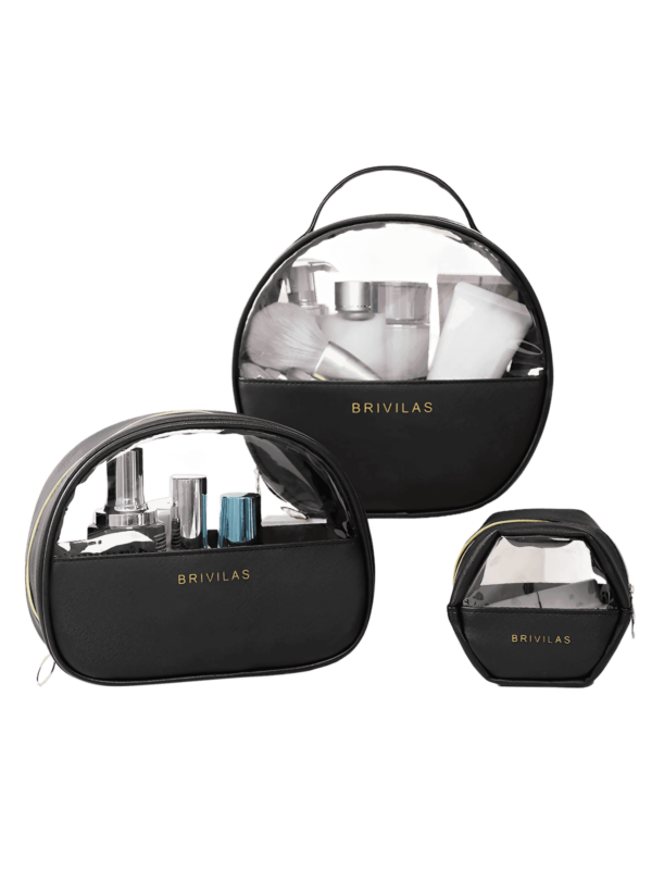 Neceseres de maquillaje Chic, 3 modelos negros