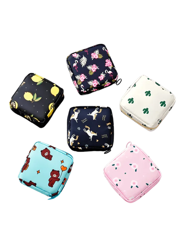 Mini square toiletry bag with several designs