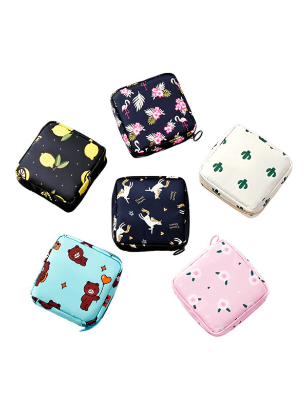 Mini trousse de toilette carrée avec plusieurs motifs