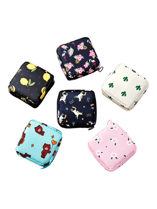 Mini square toiletry bag with several designs