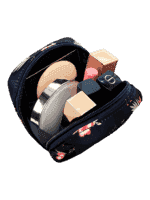 Small square toiletry bag with various designs, model pink flamingo 1 Small square toiletry bag with various designs, model pink flamingo 1