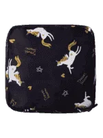 Mini sacchetto igienico quadrato con diversi disegni di unicorni Mini sacchetto da toilette quadrato con diversi disegni di unicorni