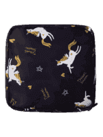 Mini sacchetto igienico quadrato con diversi disegni di unicorni Mini sacchetto da toilette quadrato con diversi disegni di unicorni