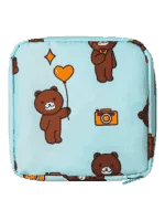 Quadratische Mini-Toilettentasche mit mehreren Motiven Teddybär-Modell Quadratische Mini-Toilettentasche mit mehreren Motiven Teddybär-Modell