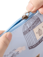 Lentebloemen make-up tasje ritsdetails Lentebloemen make-up tasje ritsdetails