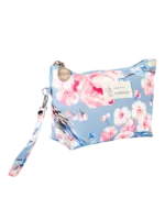 Small spring floral make-up bag with sky blue floral motif Small spring floral make-up bag with sky blue floral motif