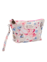 Petite trousse de maquillage florale printanière motif florale rose