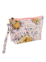 Small spring floral make-up bag with yellow rose floral motif Small spring floral make-up bag with yellow rose floral motif