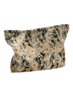 Sminkväska, broderade blommiga prästkragar hålnål stor, vit Sminkväska, broderade blommiga prästkragar hålnål stor, vit