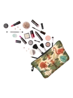 Trousse de maquillage bucolique flamants roses simple présentation Trousse de maquillage bucolique flamants roses simple présentation