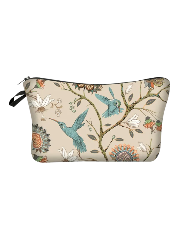 Enkel blommig bucolisk sminkväska magnolia design
