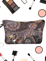 Enkel tribal etnisk sminkväska med toucan salamandermotiv Enkel tribal etnisk sminkväska med toucan salamandermotiv