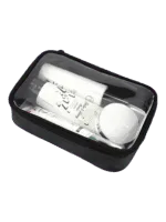 Neceser de maquillaje negro impermeable para mujer con un solo compartimento de almacenamiento Neceser de maquillaje negro impermeable para mujer con un solo compartimento de almacenamiento