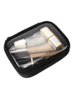 Trousse de maquillage transparente imperméable noire simple compartiment spacieuse Trousse de maquillage transparente imperméable noire simple compartiment spacieuse