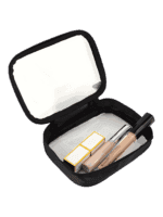 Trousse de maquillage transparente imperméable noire simple compartiment vue intérieure Trousse de maquillage transparente imperméable noire simple compartiment vue intérieure