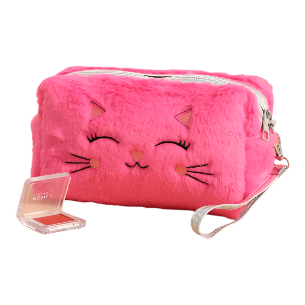 Trousse de toilette chat colorée féérique modèle 2 rose 1