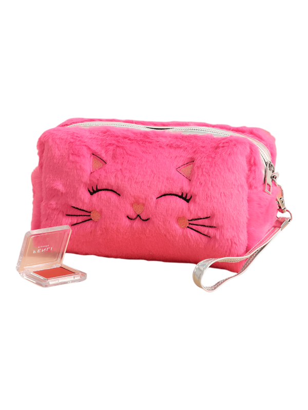 Trousse de toilette chat colorée féérique modèle 2 rose 1
