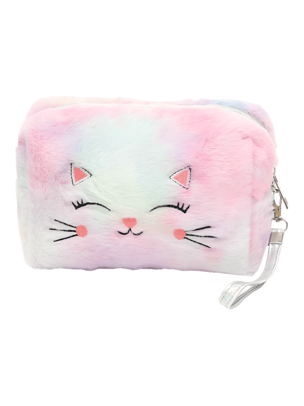 Trousse de toilette chat colorée féérique modèle 3 rose bleu clair 1