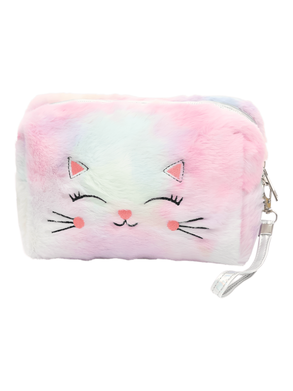 Trousse de toilette chat colorée féérique modèle 3 rose bleu clair 1