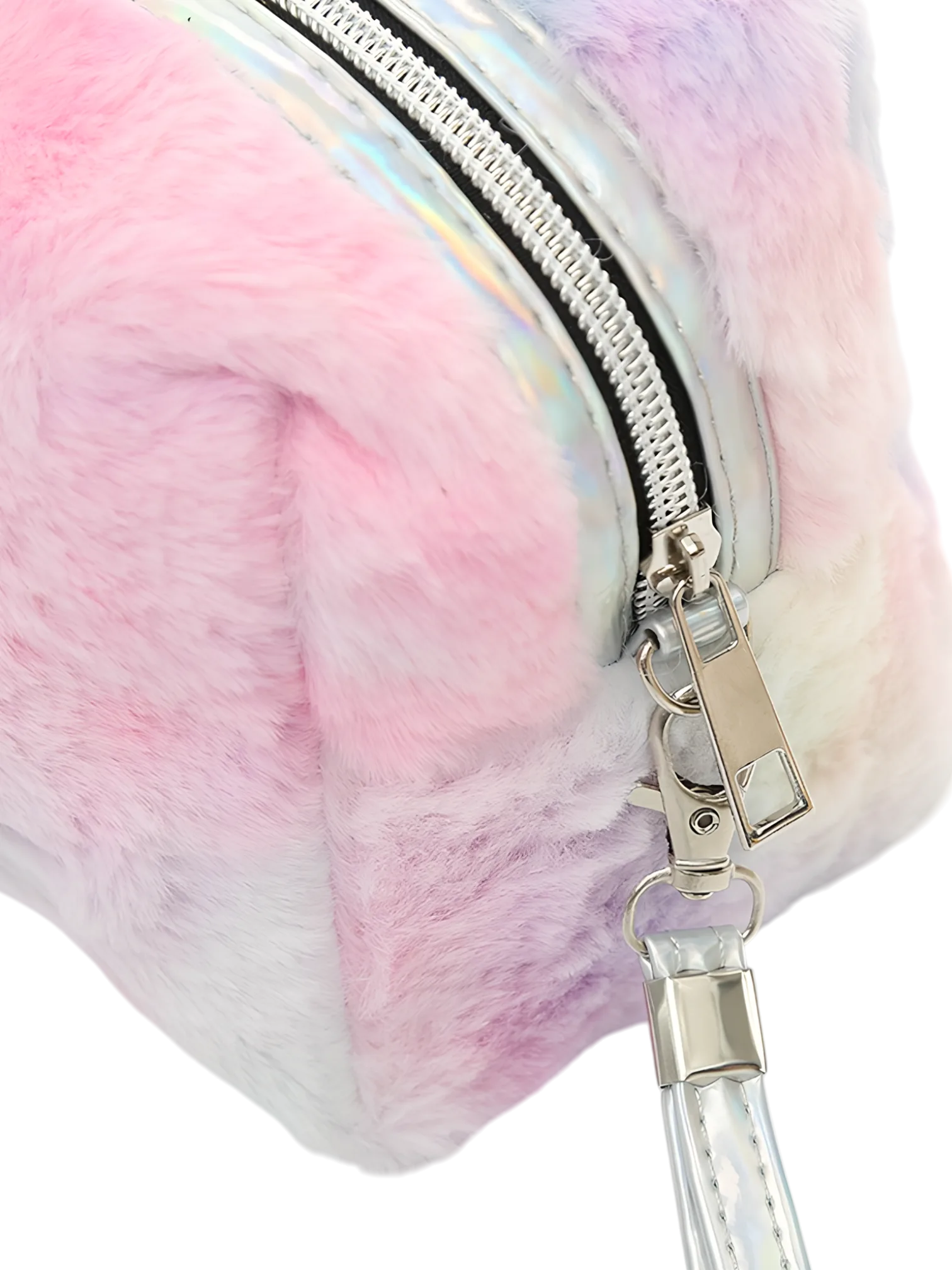 Borsa da toilette con gatto fatato colorato, zoom sulla zip 1