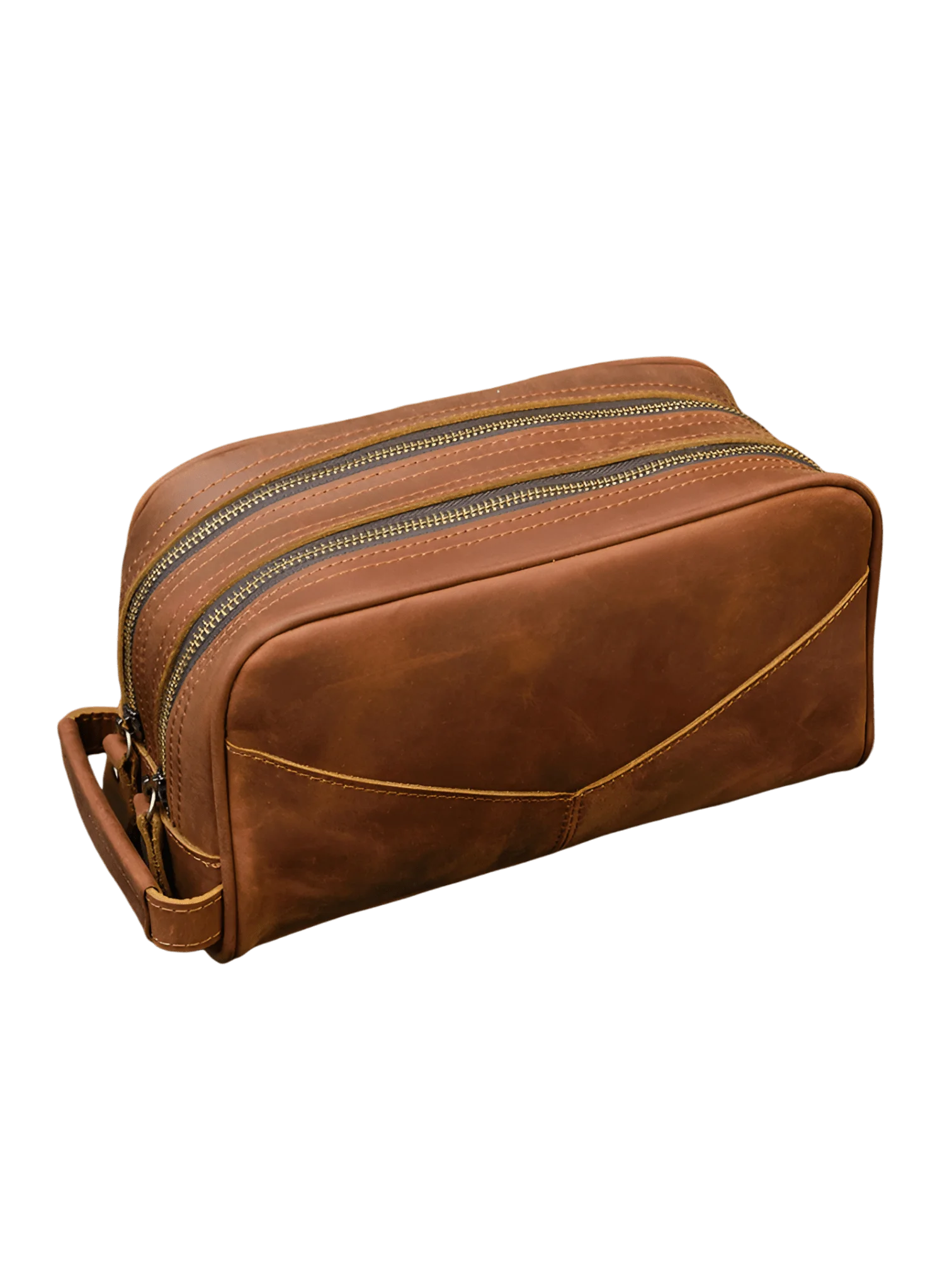Trousse de toilette cuir double compartiment 1