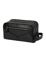 Kosmetiktasche aus Leder mit zwei Fächern 14 Kosmetiktasche aus Leder mit zwei Fächern 14