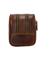 Double compartment leather toiletry bag 15 Double compartment leather toiletry bag 15
