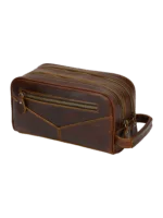 Trousse de toilette cuir double compartiment 17
