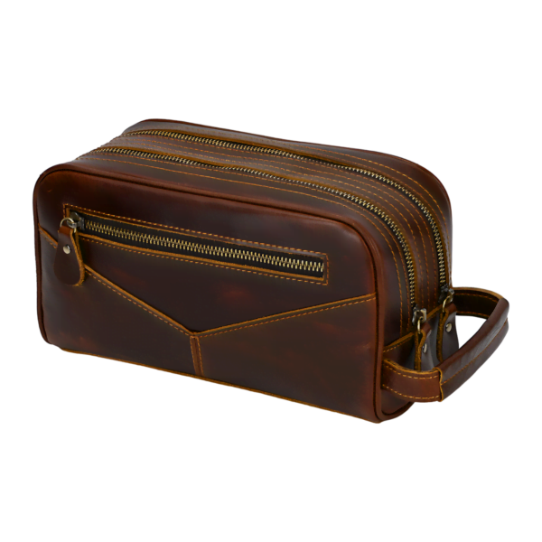 Trousse de toilette cuir double compartiment 23