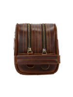 Double compartment leather toiletry bag 24 Double compartment leather toiletry bag 24