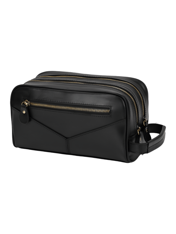 Leather toiletry bag, double compartment 26
