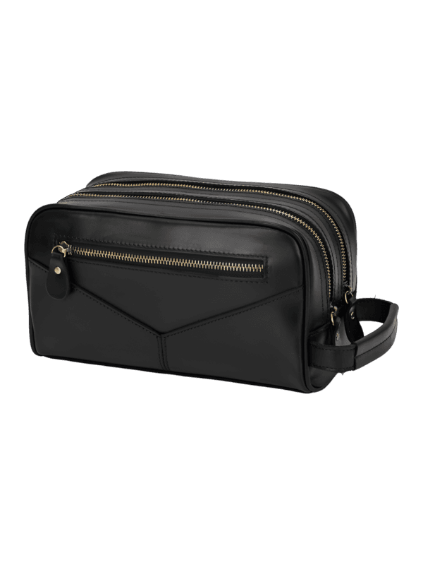 Leather toiletry bag, double compartment 26
