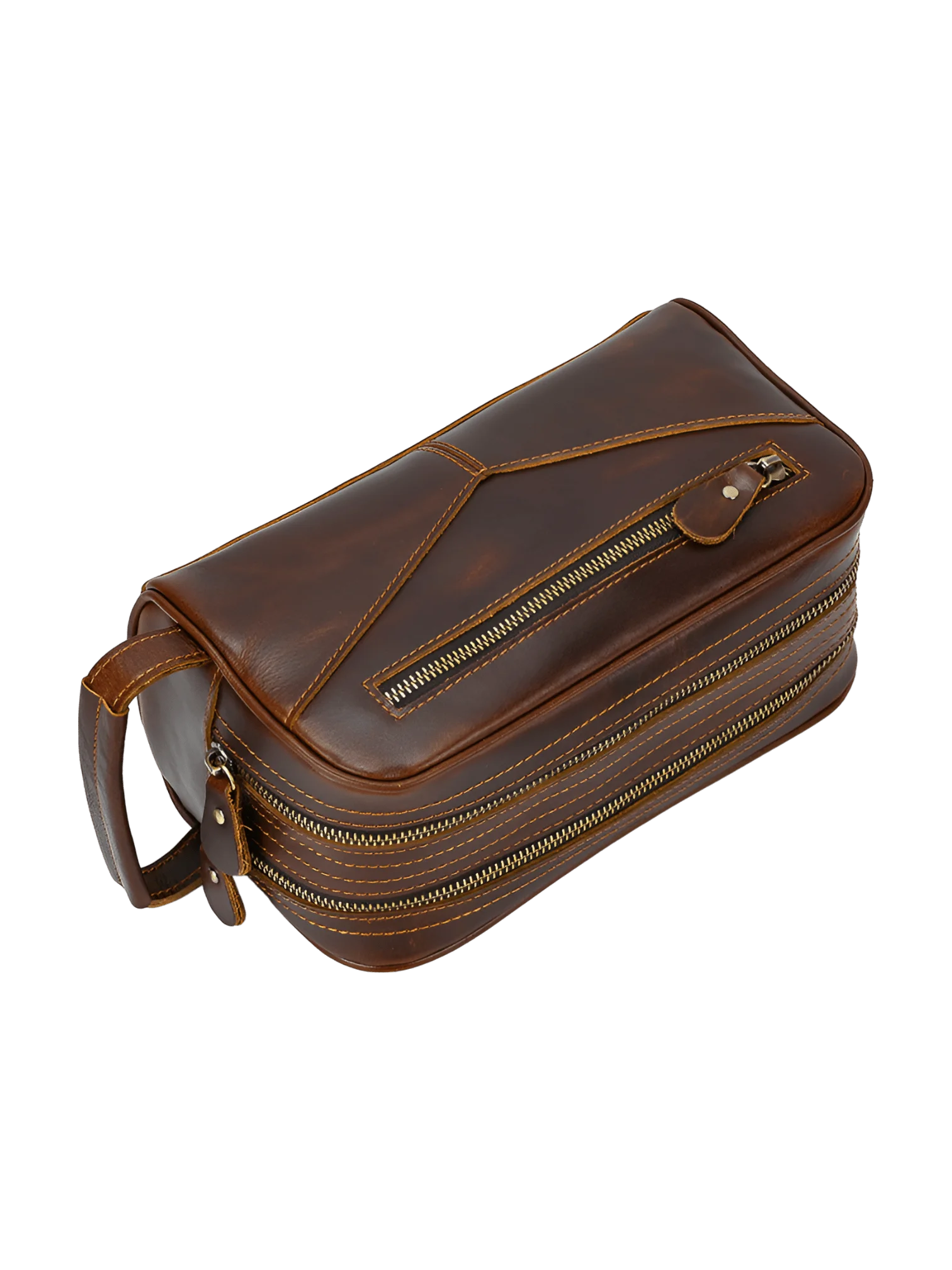 Trousse de toilette cuir double compartiment 9