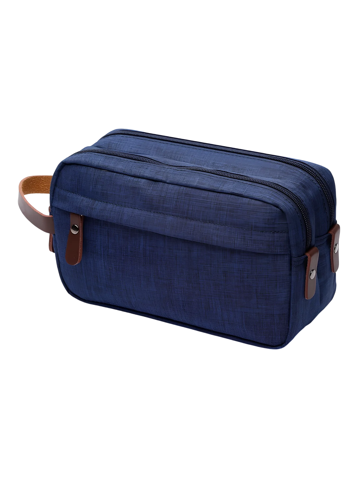 Trousse de toilette homme en toile imperméable couleur unie bleu