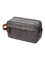 Trousse de toilette homme en toile imperméable couleur unie gris