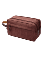 Trousse de toilette homme en toile imperméable couleur unie marron