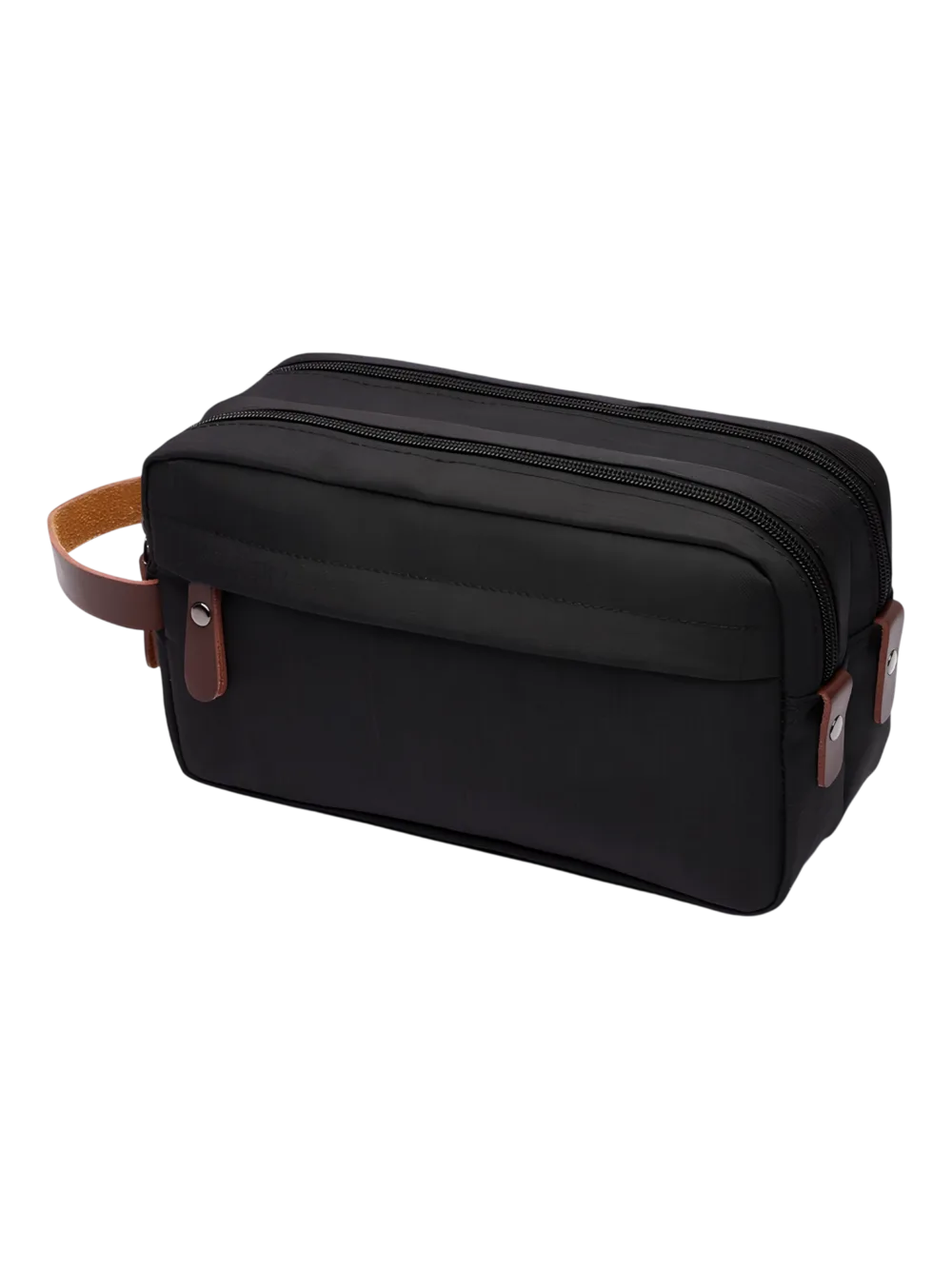 Trousse de toilette homme en toile imperméable couleur unie noir