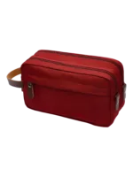 Trousse de toilette homme en toile imperméable couleur unie rouge