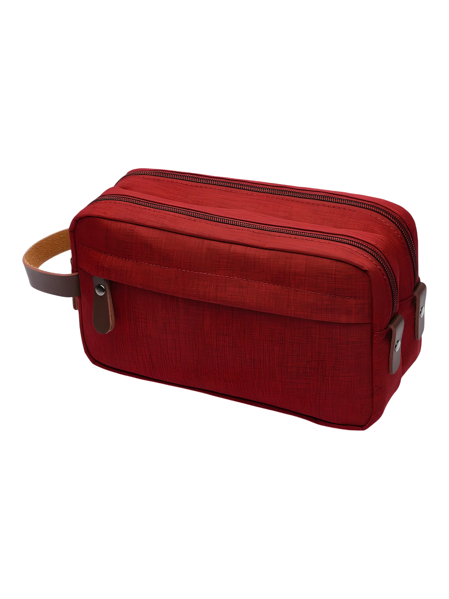 Trousse de toilette homme en toile imperméable couleur unie rouge