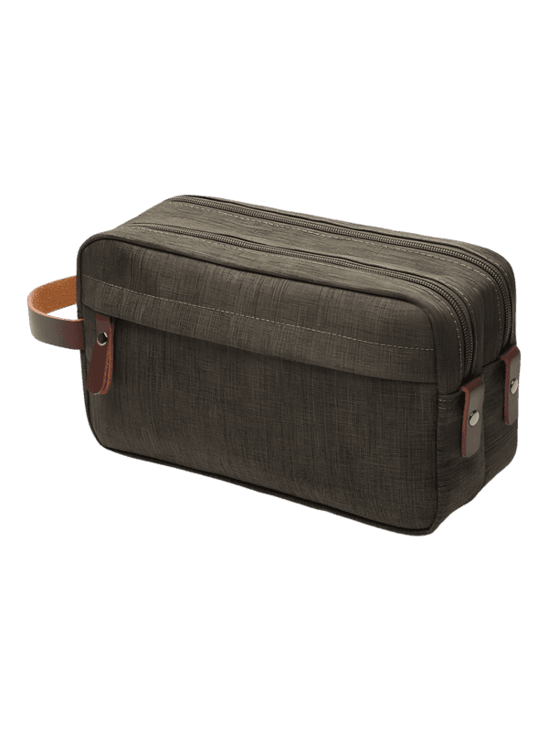 Trousse de toilette homme en toile imperméable couleur unie vert