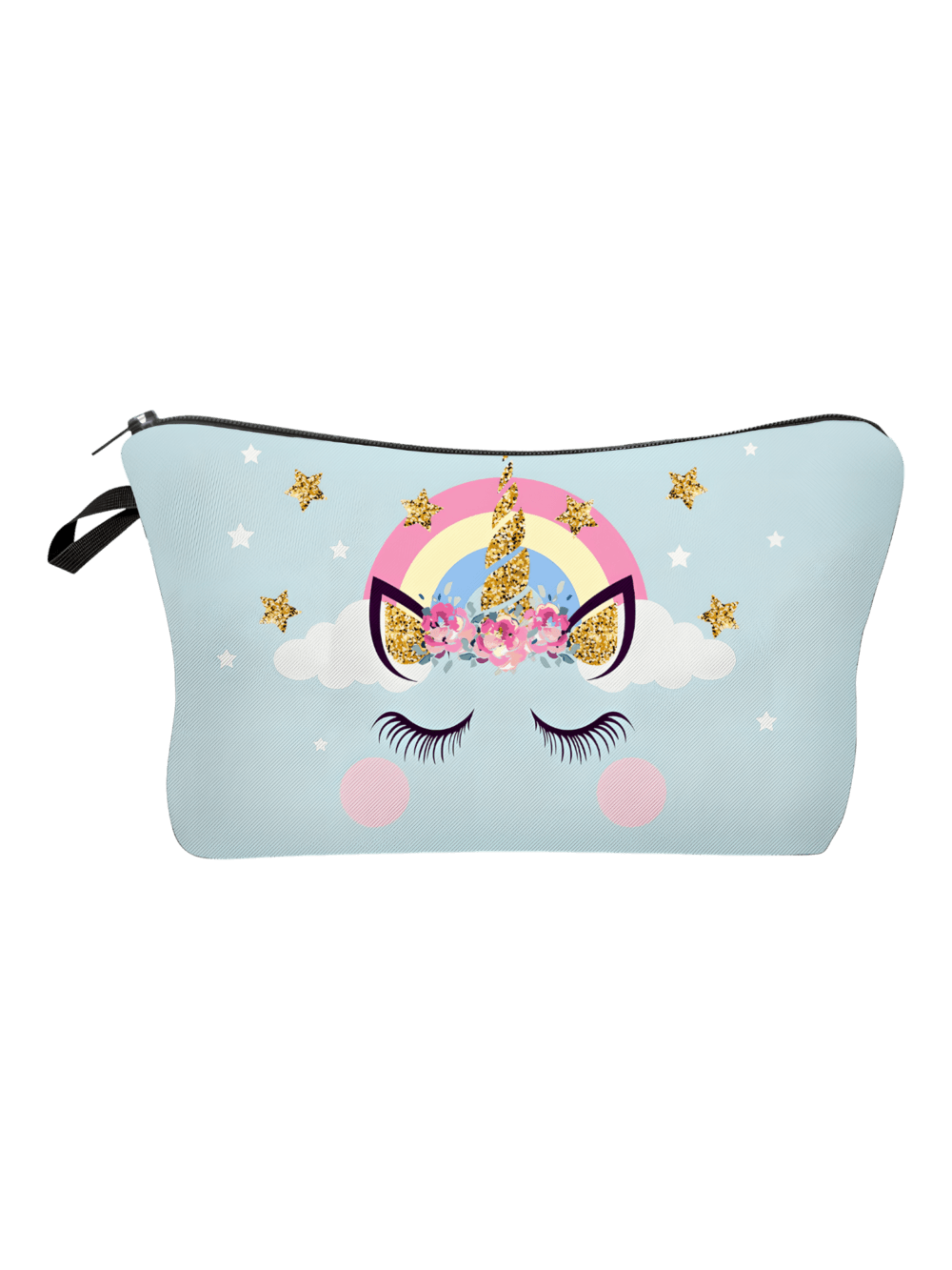 Trousse imprimée licorne simple fille arc en ciel étoilé