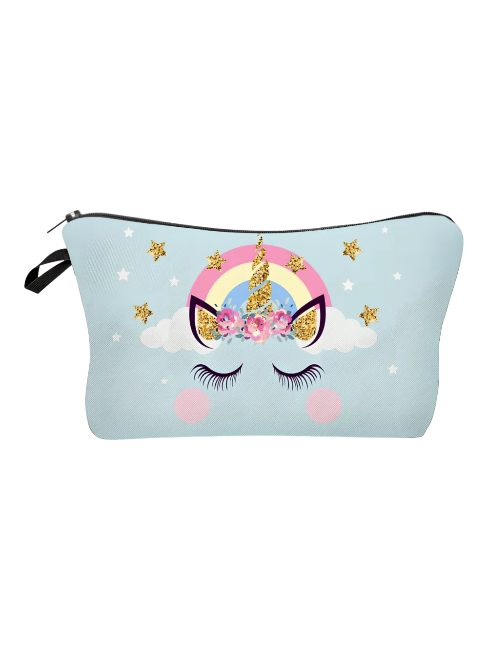 Semplice astuccio per matite per bambine con stampa di unicorno arcobaleno